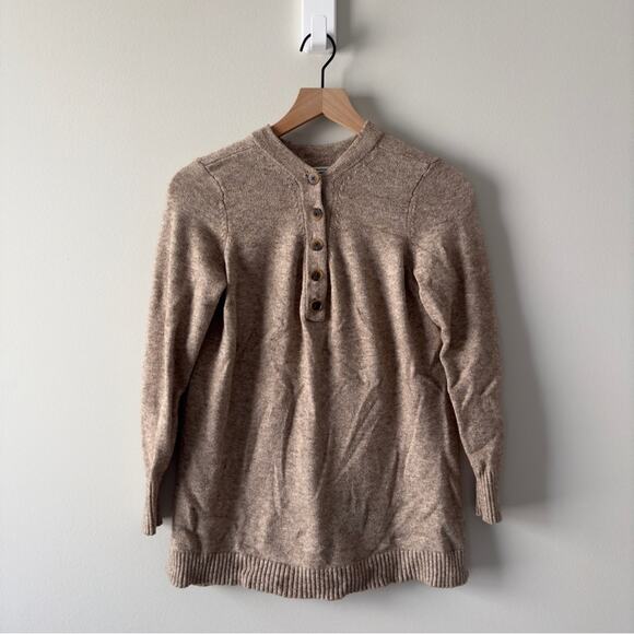 Anthropologie Serena button v-neck sweater ribbed edge long sleeve soft knit S - Picture 3 of 8